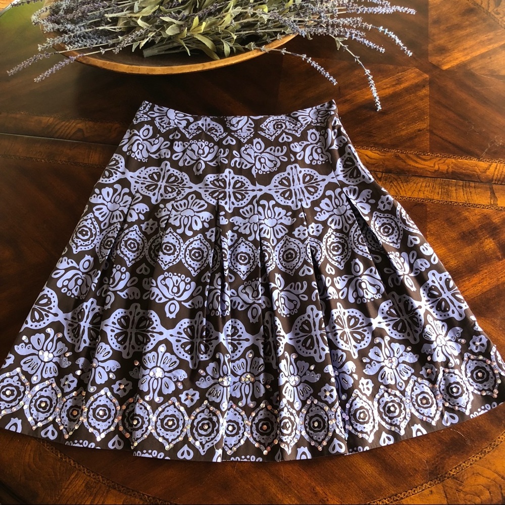 Boden Purple/Brown skirt w/sequins along  bottom